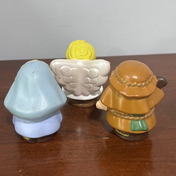 Mary Joseph Angel figures Fisher Price Little People Christmas Nativity Lot Of 3 - Picture 3 of 7